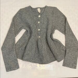 MAEVE ANTHROPOLOGIE GRAY SOFT BUTTON FRONT SWEATER CARDIGAN LARGE